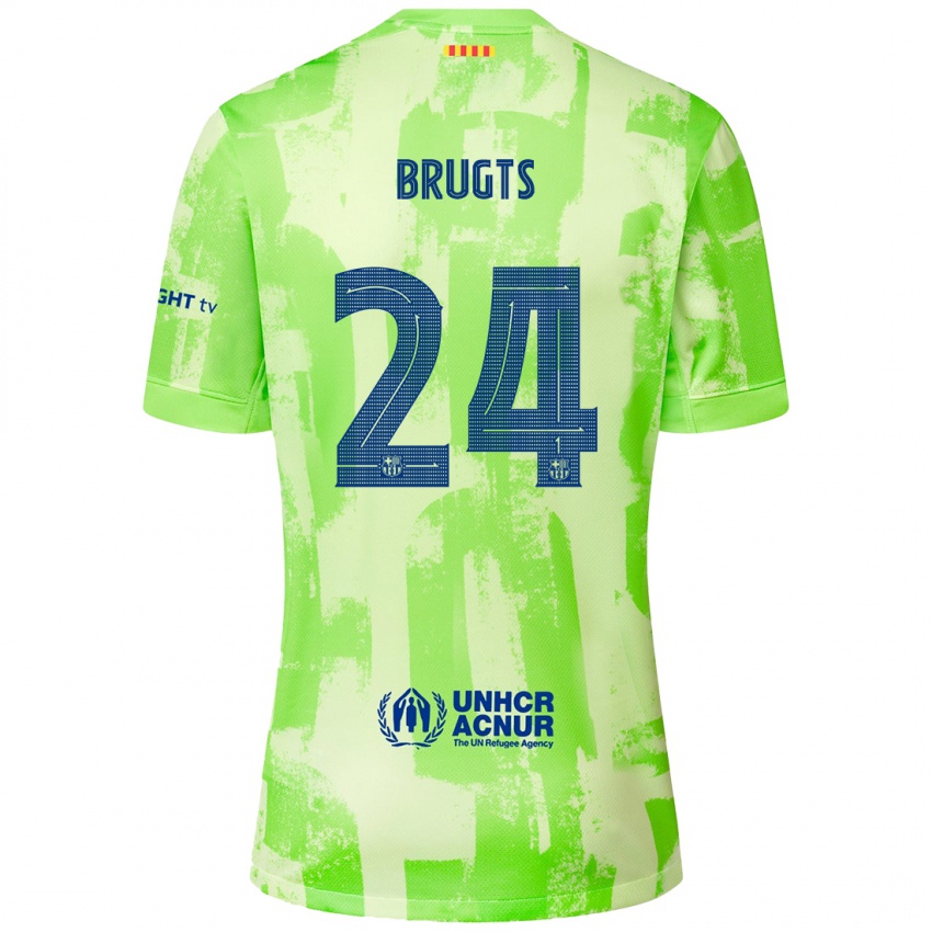 Mænd Esmee Brugts #24 Lime Tredje Sæt Spillertrøjer 2024/25 Trøje T-Shirt