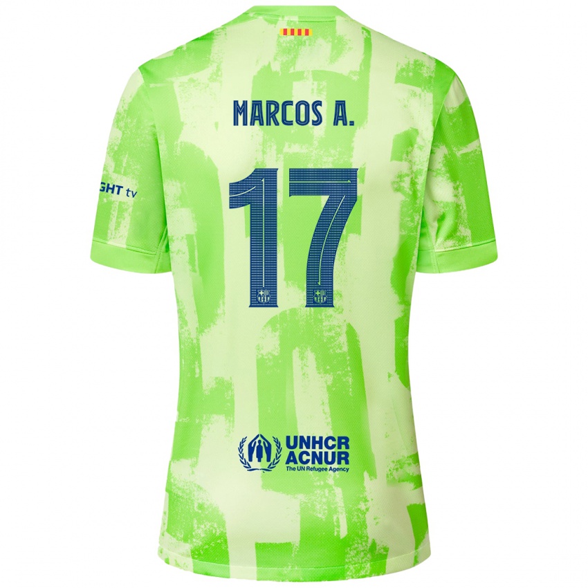 Mænd Marcos Alonso #17 Lime Tredje Sæt Spillertrøjer 2024/25 Trøje T-Shirt