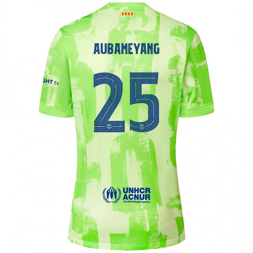 Mænd Pierre Emerick Aubameyang #25 Lime Tredje Sæt Spillertrøjer 2024/25 Trøje T-Shirt