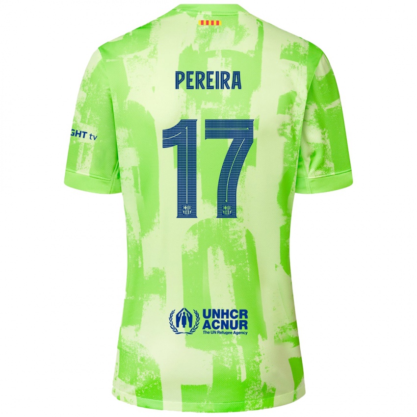 Mænd Andrea Pereira #17 Lime Tredje Sæt Spillertrøjer 2024/25 Trøje T-Shirt