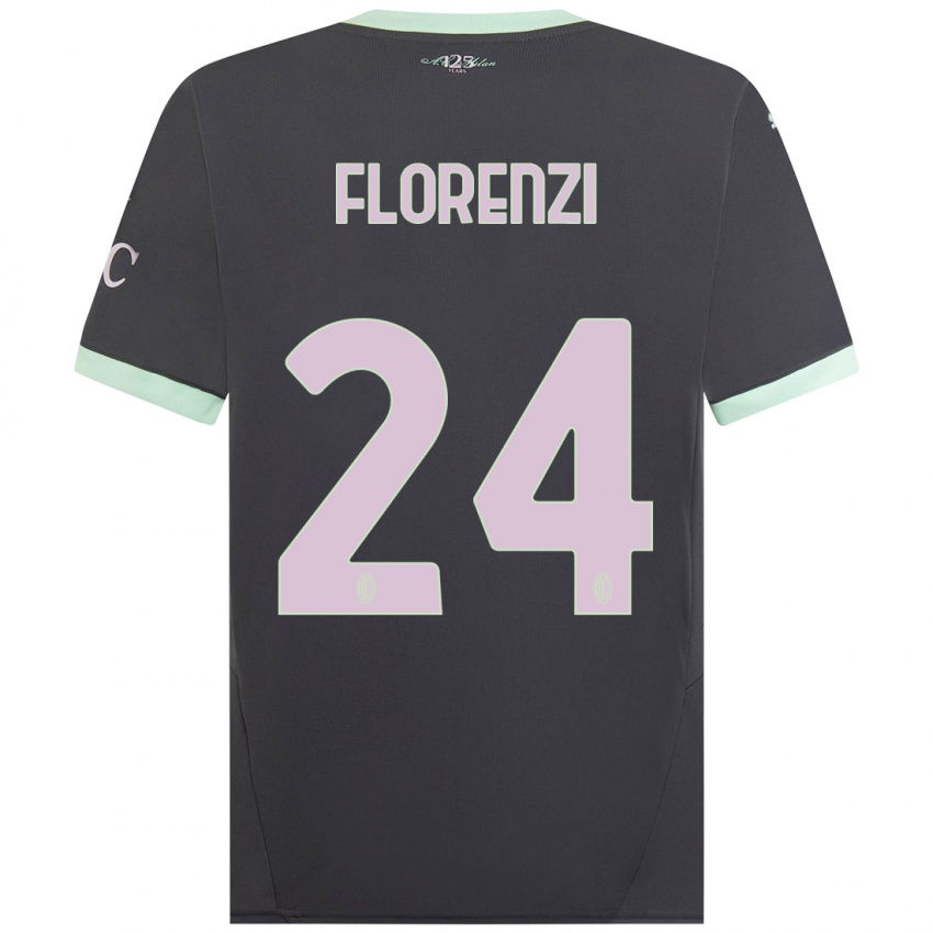 Mænd Alessandro Florenzi #24 Grå Tredje Sæt Spillertrøjer 2024/25 Trøje T-Shirt