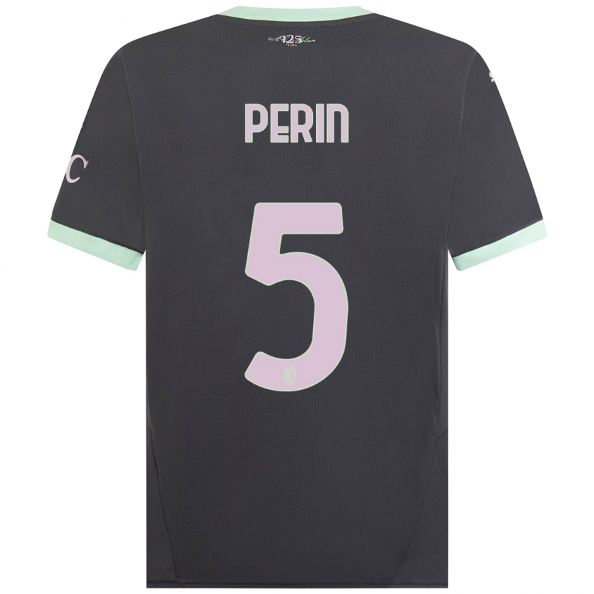 Mænd Ernesto Perin #5 Grå Tredje Sæt Spillertrøjer 2024/25 Trøje T-Shirt