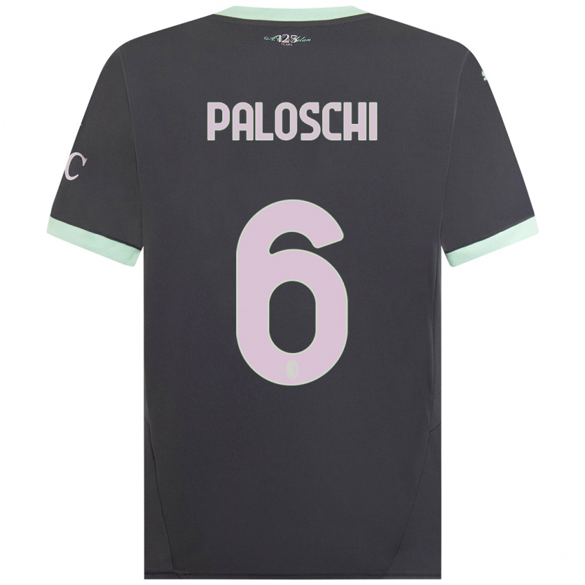 Mænd Dorian Paloschi #6 Grå Tredje Sæt Spillertrøjer 2024/25 Trøje T-Shirt