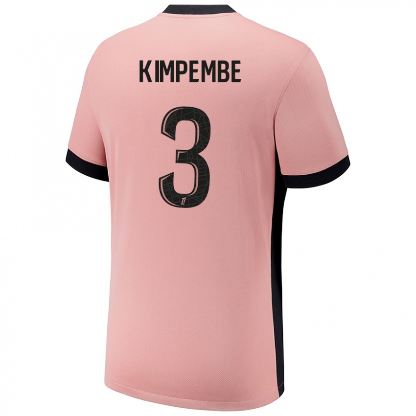 Mænd Presnel Kimpembe #3 Rust Lyserød Tredje Sæt Spillertrøjer 2024/25 Trøje T-Shirt