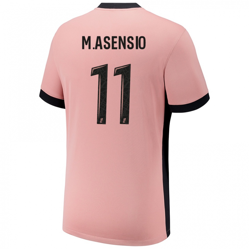 Mænd Marco Asensio #11 Rust Lyserød Tredje Sæt Spillertrøjer 2024/25 Trøje T-Shirt