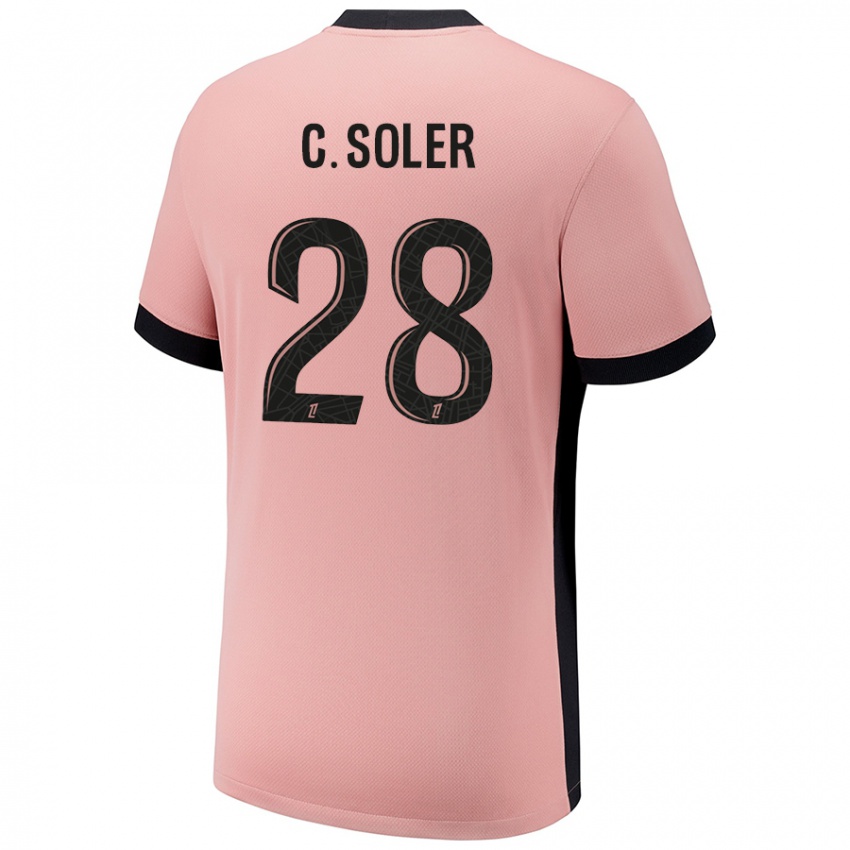 Mænd Carlos Soler #28 Rust Lyserød Tredje Sæt Spillertrøjer 2024/25 Trøje T-Shirt