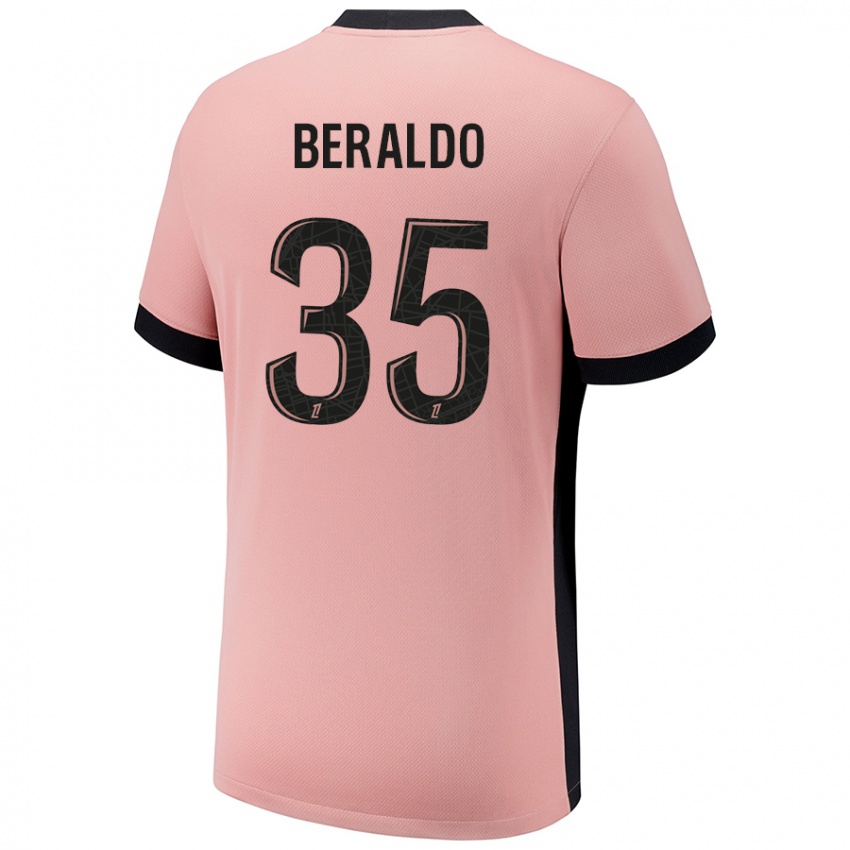 Mænd Lucas Beraldo #35 Rust Lyserød Tredje Sæt Spillertrøjer 2024/25 Trøje T-Shirt