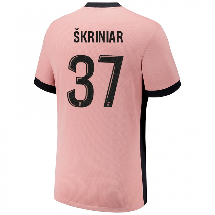 Mænd Milan Skriniar #37 Rust Lyserød Tredje Sæt Spillertrøjer 2024/25 Trøje T-Shirt