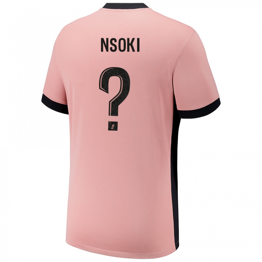 Mænd Noah Nsoki #0 Rust Lyserød Tredje Sæt Spillertrøjer 2024/25 Trøje T-Shirt