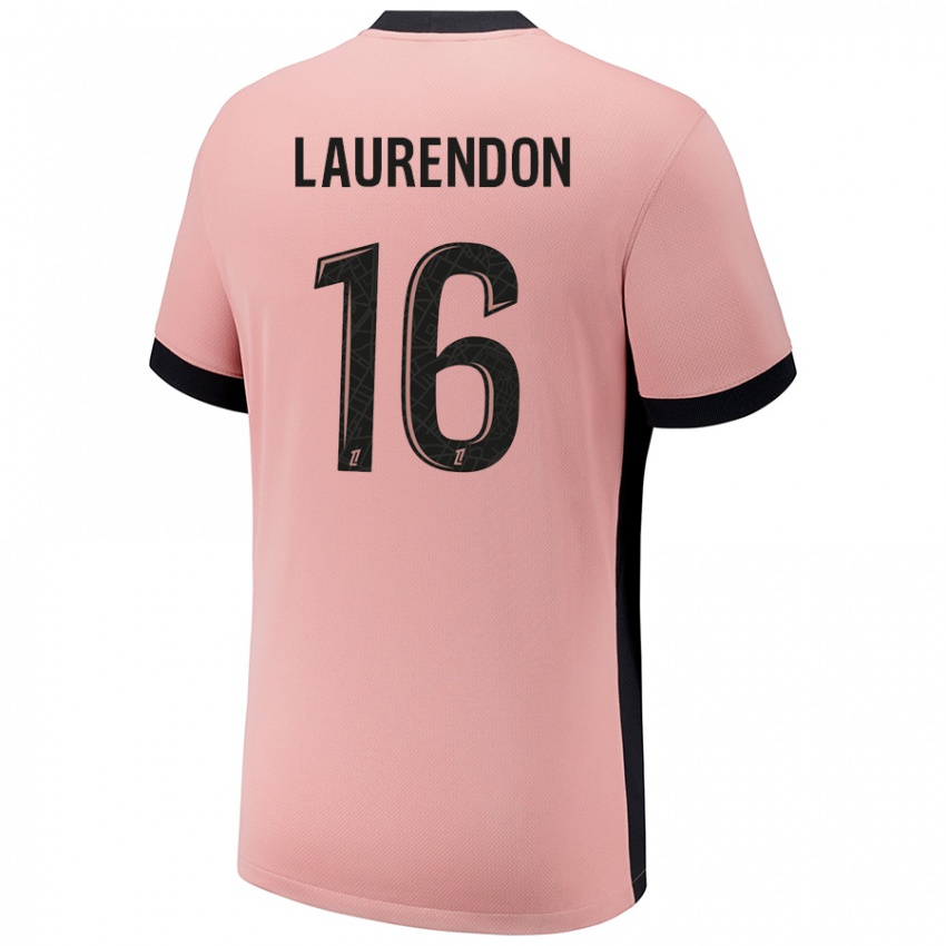 Mænd Bilal Laurendon #16 Rust Lyserød Tredje Sæt Spillertrøjer 2024/25 Trøje T-Shirt