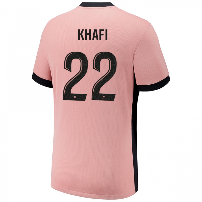 Mænd Yanis Khafi #22 Rust Lyserød Tredje Sæt Spillertrøjer 2024/25 Trøje T-Shirt