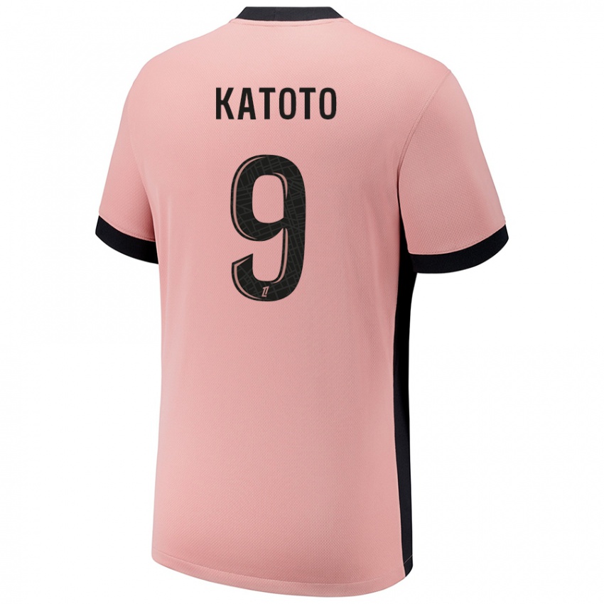 Mænd Marie-Antoinette Katoto #9 Rust Lyserød Tredje Sæt Spillertrøjer 2024/25 Trøje T-Shirt