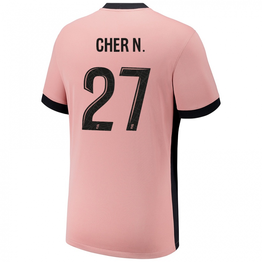 Mænd Cher Ndour #27 Rust Lyserød Tredje Sæt Spillertrøjer 2024/25 Trøje T-Shirt