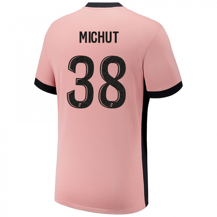 Mænd Edouard Michut #38 Rust Lyserød Tredje Sæt Spillertrøjer 2024/25 Trøje T-Shirt