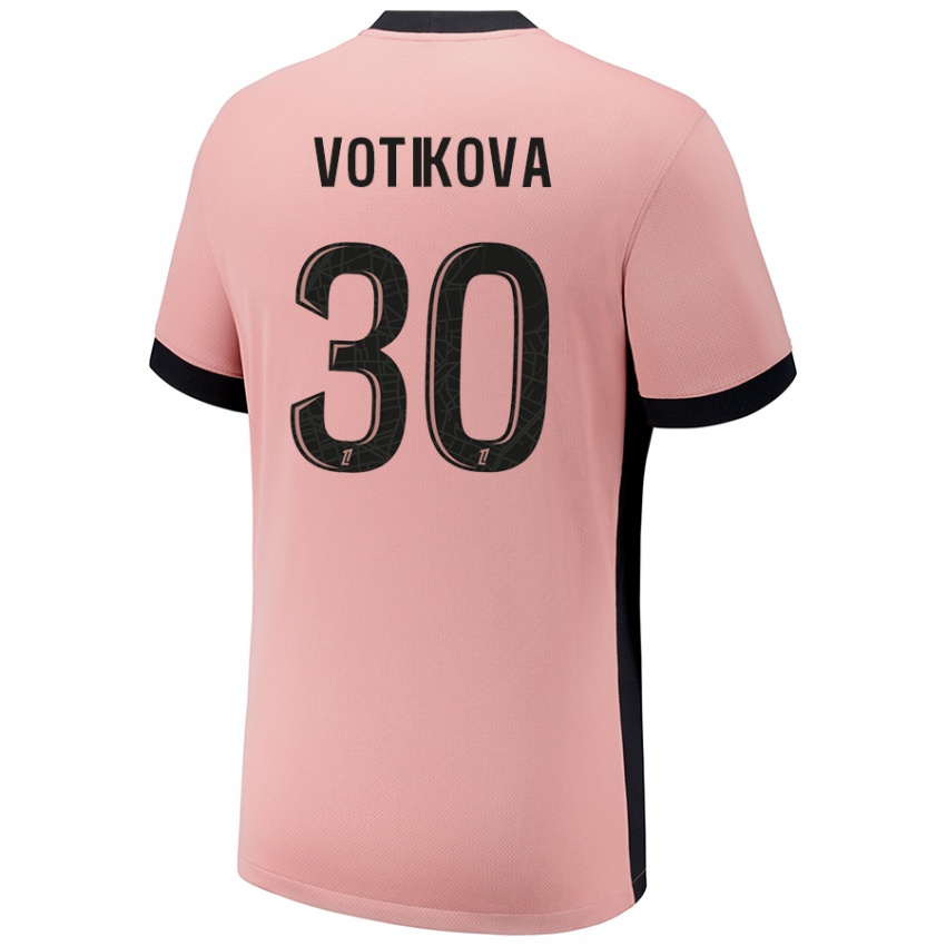 Mænd Barbora Votikova #30 Rust Lyserød Tredje Sæt Spillertrøjer 2024/25 Trøje T-Shirt