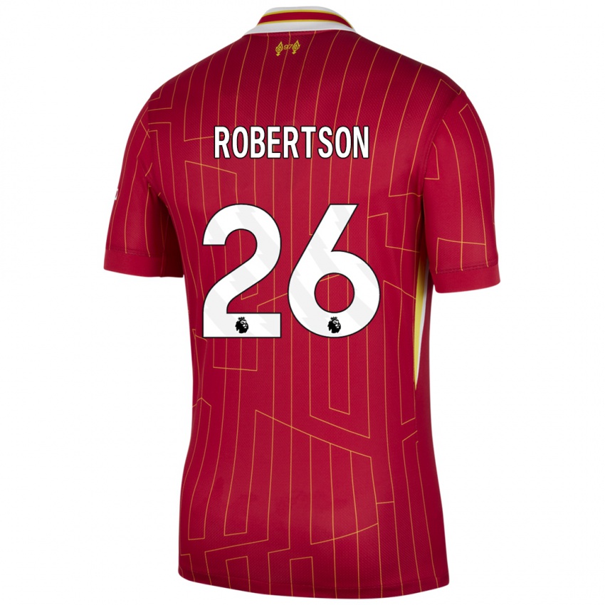 Kvinder Andrew Robertson #26 Rød Gul Hvid Hjemmebane Spillertrøjer 2024/25 Trøje T-Shirt