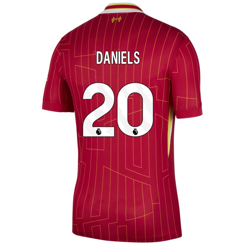 Kvinder Yana Daniels #20 Rød Gul Hvid Hjemmebane Spillertrøjer 2024/25 Trøje T-Shirt