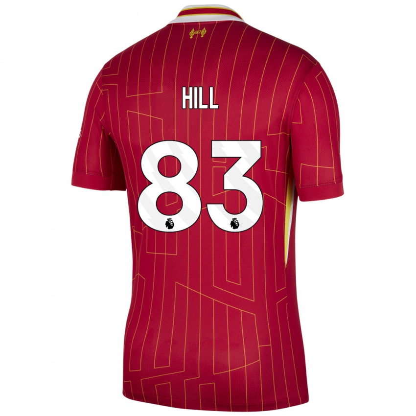 Kvinder Thomas Hill #83 Rød Gul Hvid Hjemmebane Spillertrøjer 2024/25 Trøje T-Shirt