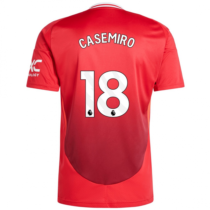 Kvinder Casemiro #18 Lyse Rødt Hjemmebane Spillertrøjer 2024/25 Trøje T-Shirt