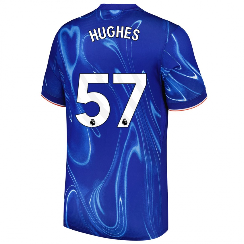 Kvinder Brodi Hughes #57 Blå Hvid Hjemmebane Spillertrøjer 2024/25 Trøje T-Shirt