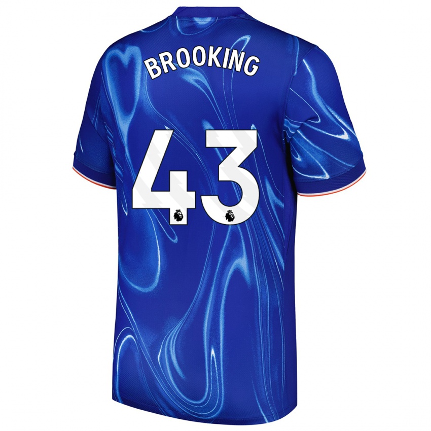 Kvinder Josh Brooking #43 Blå Hvid Hjemmebane Spillertrøjer 2024/25 Trøje T-Shirt