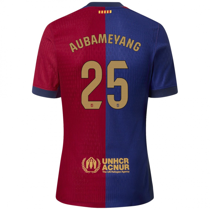 Kvinder Pierre Emerick Aubameyang #25 Blå Rød Hjemmebane Spillertrøjer 2024/25 Trøje T-Shirt