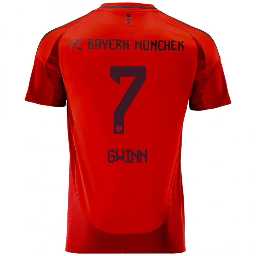 Kvinder Giulia Gwinn #7 Rød Hjemmebane Spillertrøjer 2024/25 Trøje T-Shirt