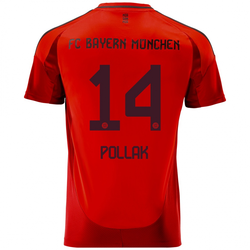 Kvinder Florian Pollak #14 Rød Hjemmebane Spillertrøjer 2024/25 Trøje T-Shirt