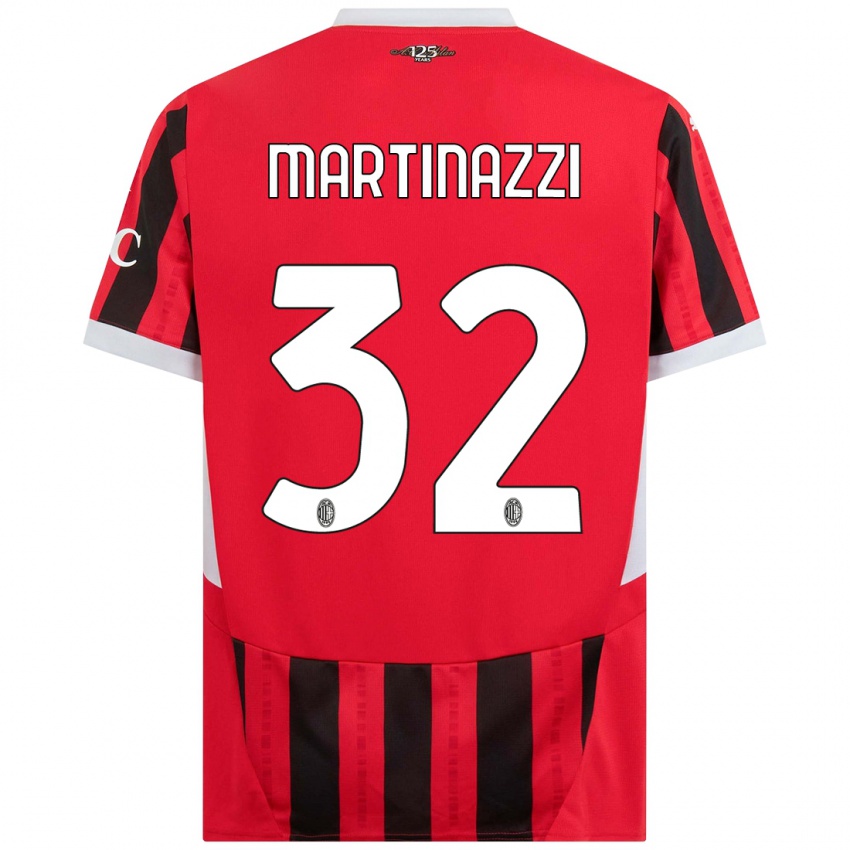 Kvinder Luca Martinazzi #32 Rød Sort Hjemmebane Spillertrøjer 2024/25 Trøje T-Shirt