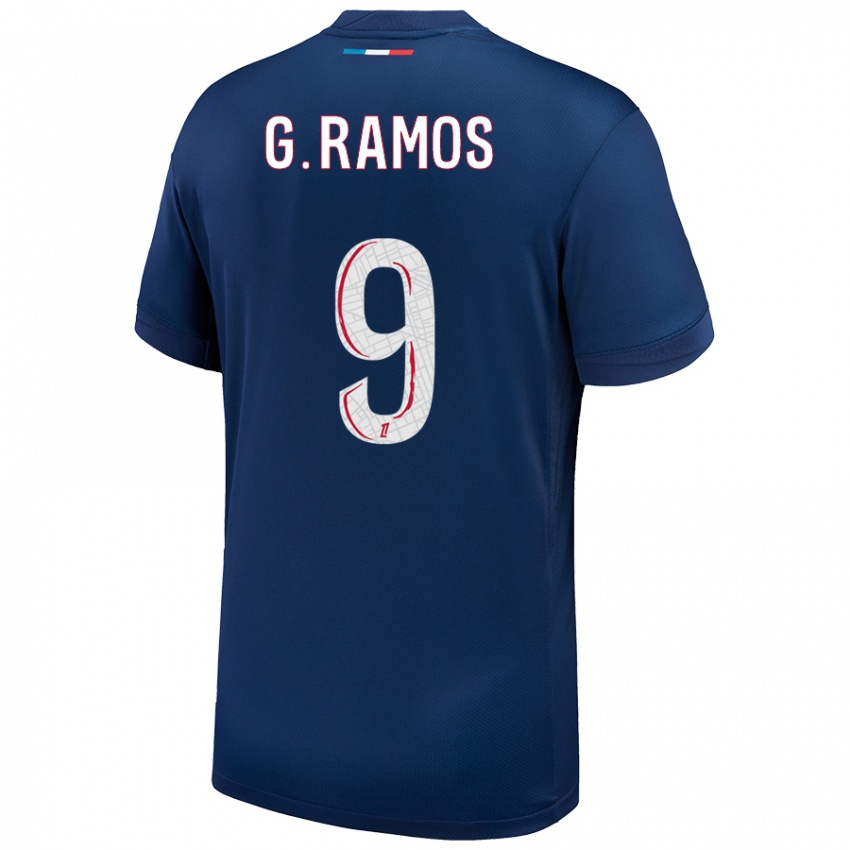 Kvinder Goncalo Ramos #9 Marineblå Hvid Hjemmebane Spillertrøjer 2024/25 Trøje T-Shirt