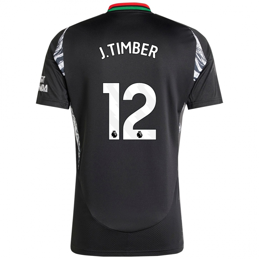 Kvinder Jurrien Timber #12 Sort Udebane Spillertrøjer 2024/25 Trøje T-Shirt