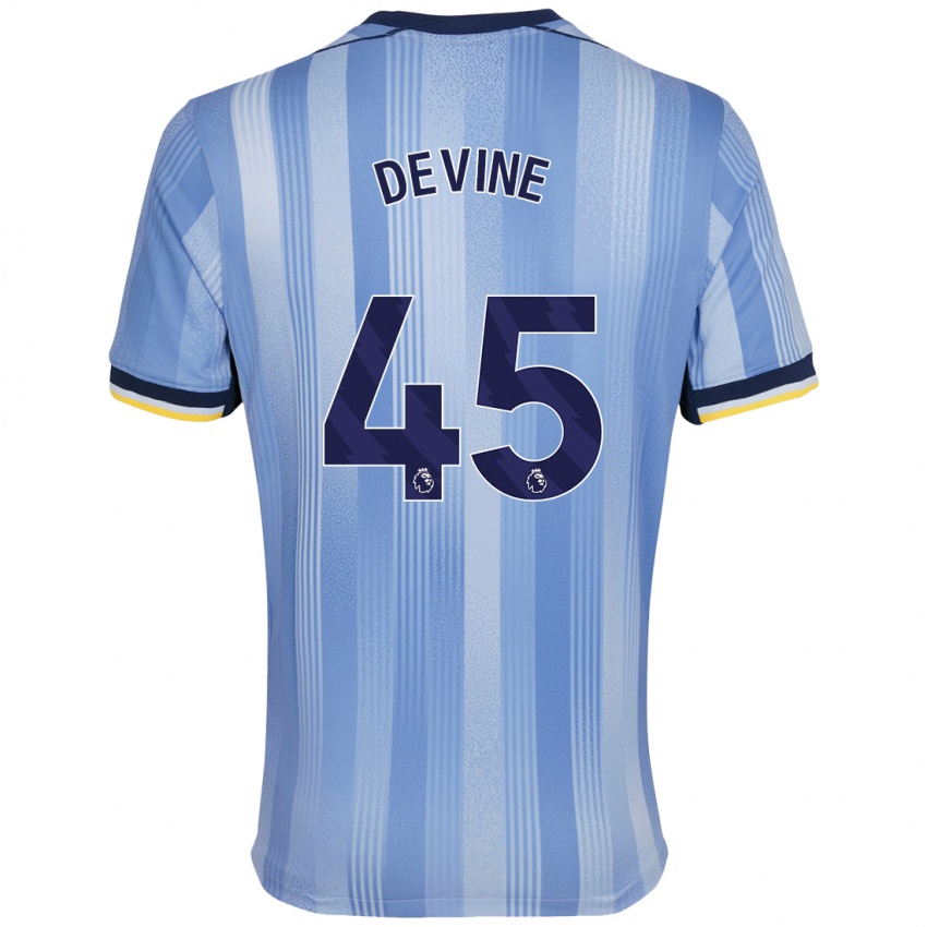 Kvinder Alfie Devine #45 Lyseblå Udebane Spillertrøjer 2024/25 Trøje T-Shirt