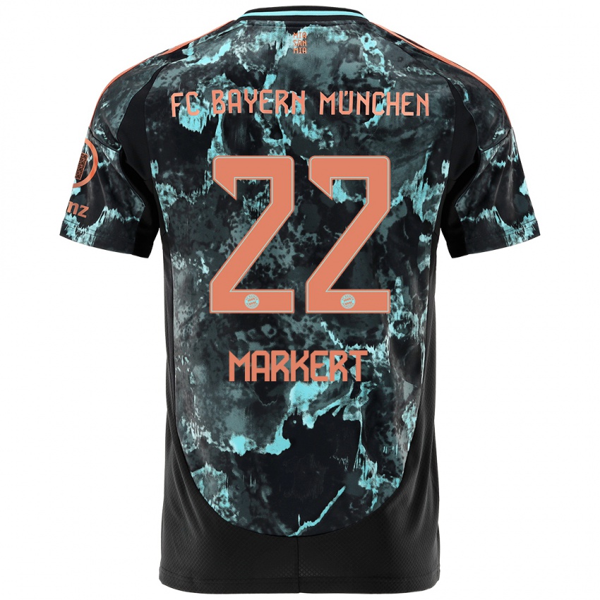 Kvinder Leon Markert #22 Sort Udebane Spillertrøjer 2024/25 Trøje T-Shirt