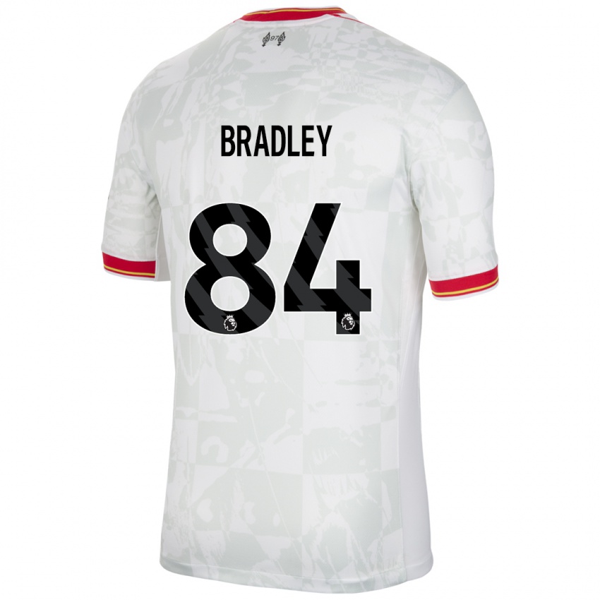 Kvinder Conor Bradley #84 Hvid Rød Sort Tredje Sæt Spillertrøjer 2024/25 Trøje T-Shirt