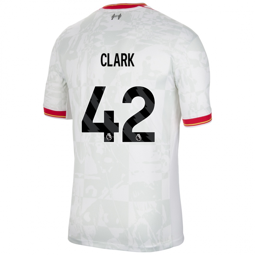 Kvinder Bobby Clark #42 Hvid Rød Sort Tredje Sæt Spillertrøjer 2024/25 Trøje T-Shirt