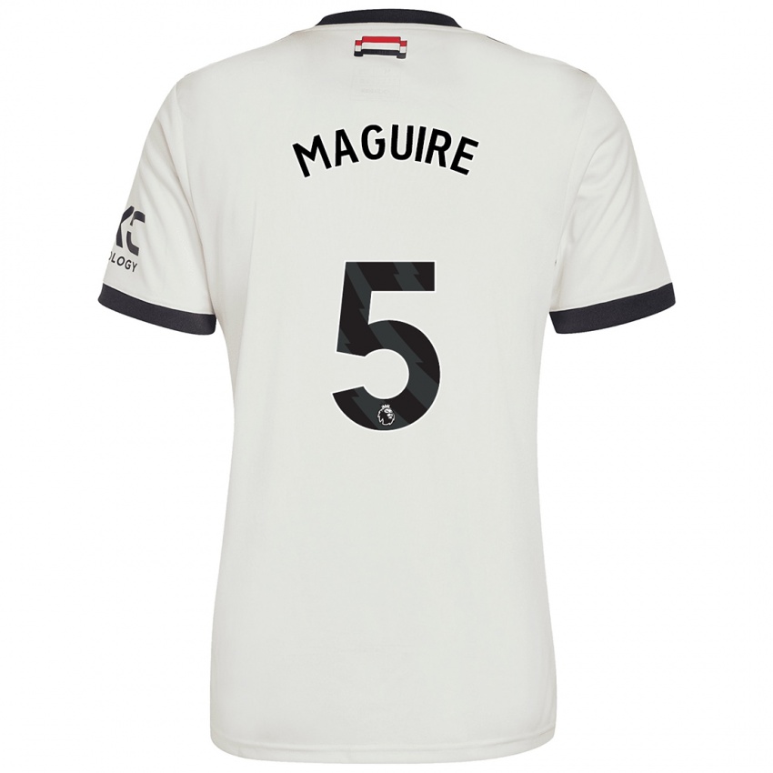 Kvinder Harry Maguire #5 Råhvid Tredje Sæt Spillertrøjer 2024/25 Trøje T-Shirt