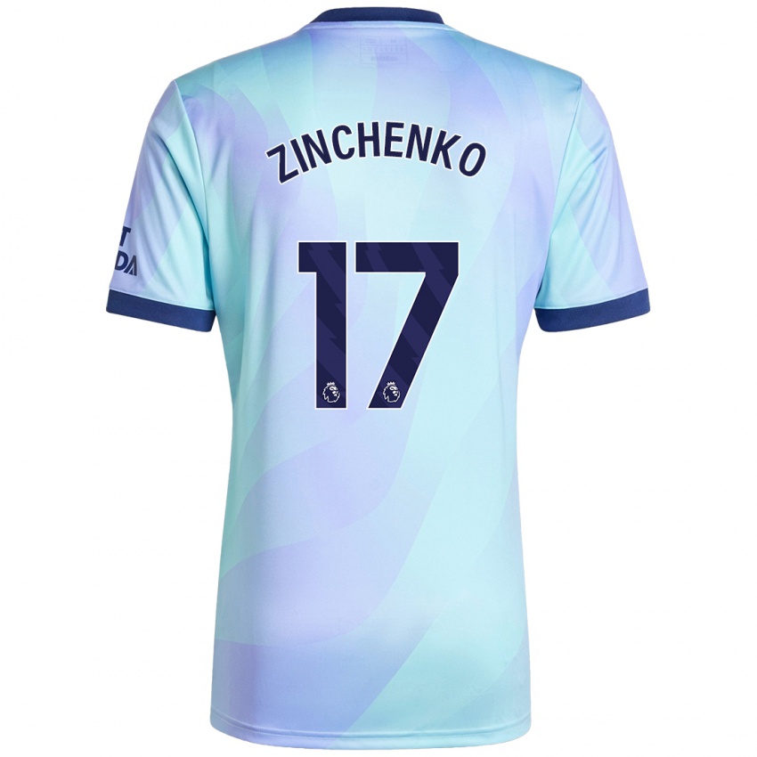 Kvinder Oleksandr Zinchenko #17 Aqua Tredje Sæt Spillertrøjer 2024/25 Trøje T-Shirt