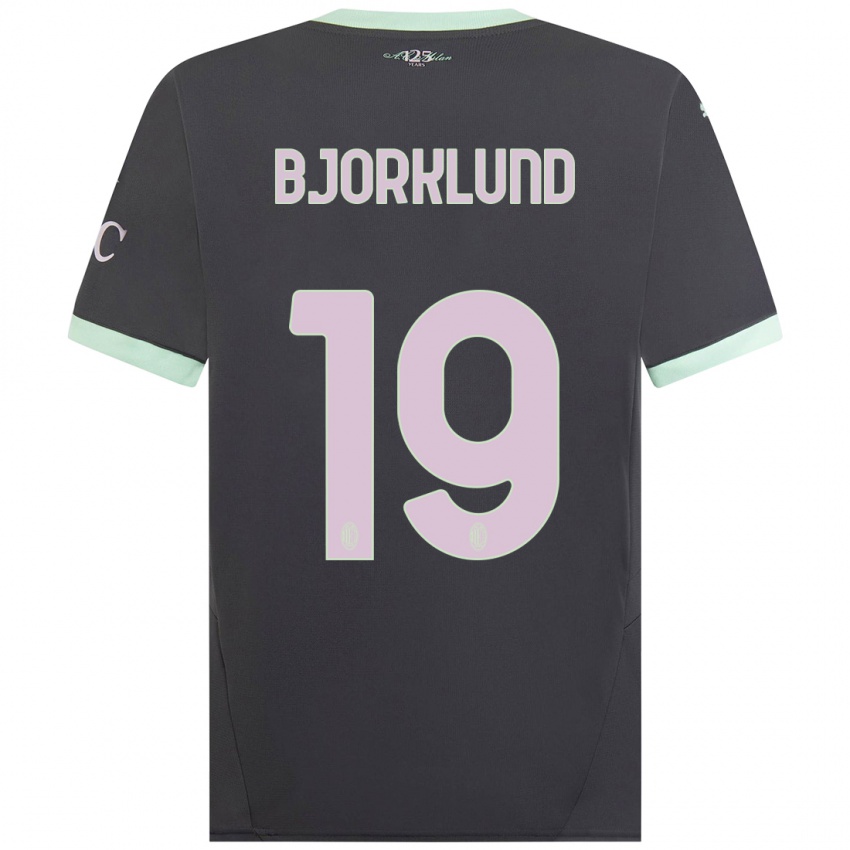 Kvinder Lukas Bjorklund #19 Grå Tredje Sæt Spillertrøjer 2024/25 Trøje T-Shirt