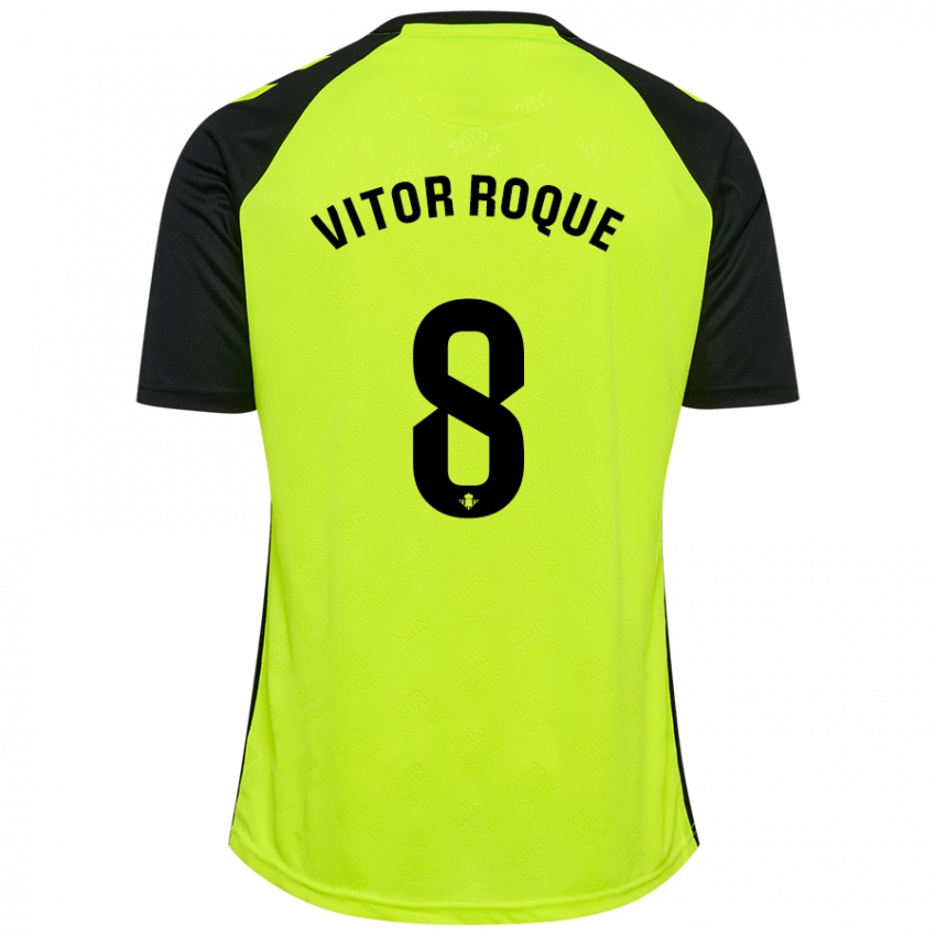 Børn Vitor Roque #8 Sort Rød Udebane Spillertrøjer 2024/25 Trøje T-Shirt