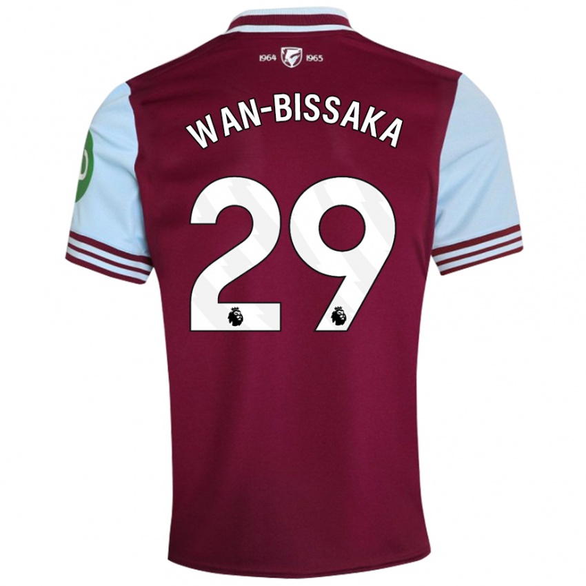 Børn Aaron Wan-Bissaka #29 Mørkerød Hjemmebane Spillertrøjer 2024/25 Trøje T-Shirt