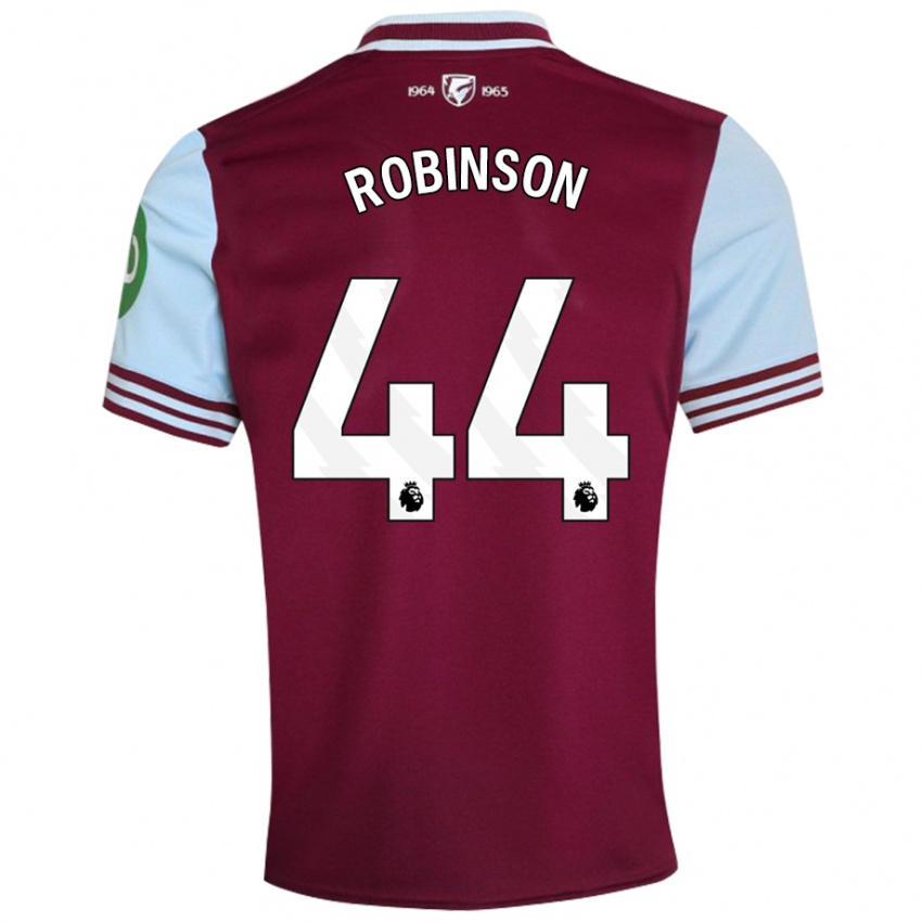 Børn Junior Robinson #44 Mørkerød Hjemmebane Spillertrøjer 2024/25 Trøje T-Shirt