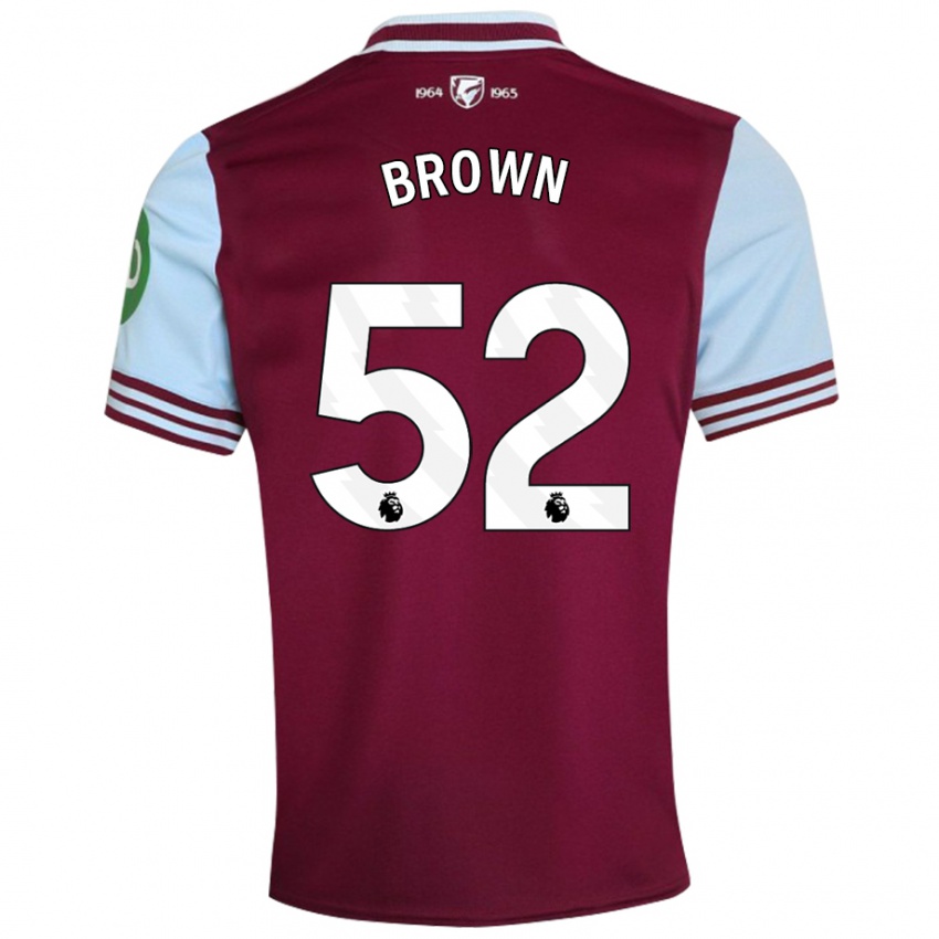 Børn Luis Brown #52 Mørkerød Hjemmebane Spillertrøjer 2024/25 Trøje T-Shirt