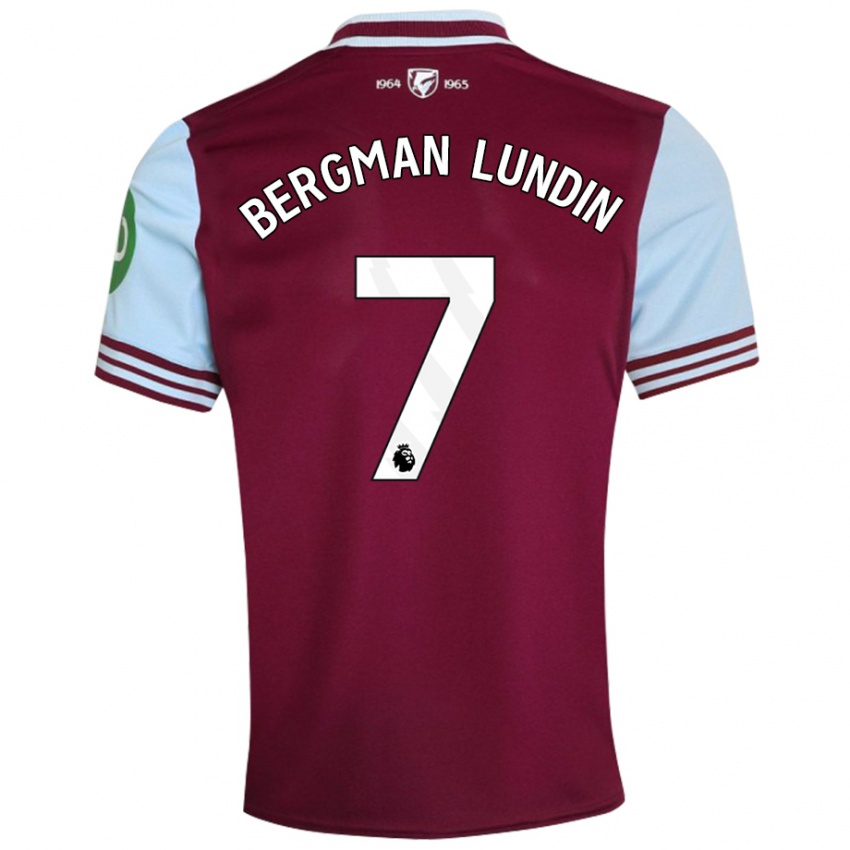 Børn Marika Bergman-Lundin #7 Mørkerød Hjemmebane Spillertrøjer 2024/25 Trøje T-Shirt