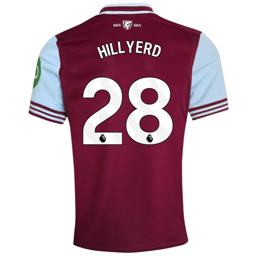 Børn Sophie Hillyerd #28 Mørkerød Hjemmebane Spillertrøjer 2024/25 Trøje T-Shirt