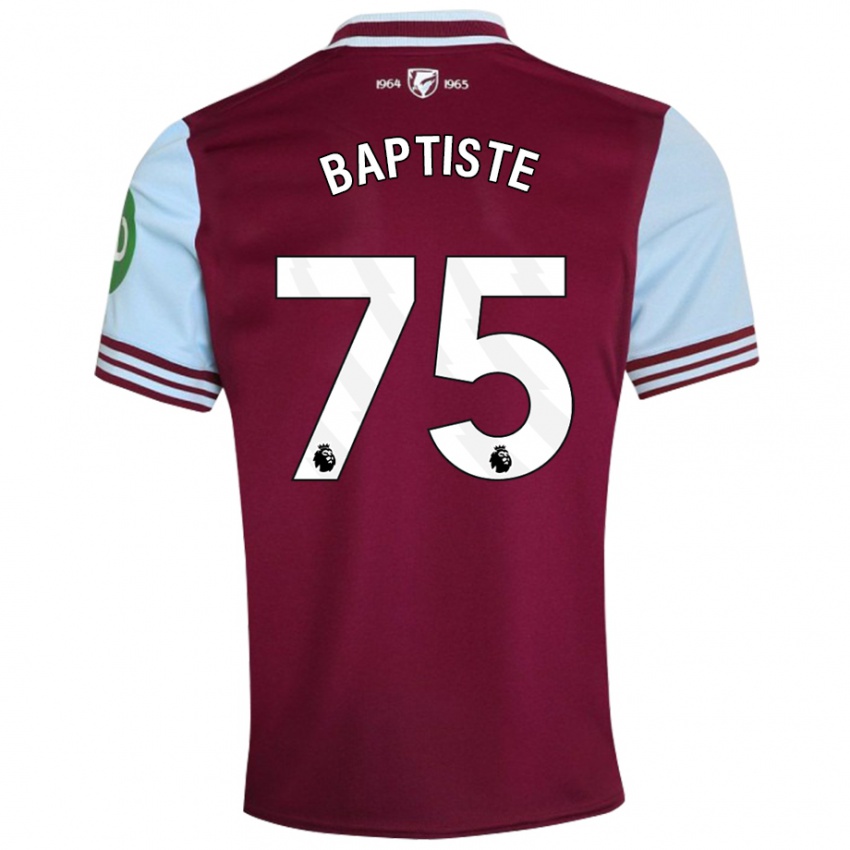 Børn Jamal Baptiste #75 Mørkerød Hjemmebane Spillertrøjer 2024/25 Trøje T-Shirt