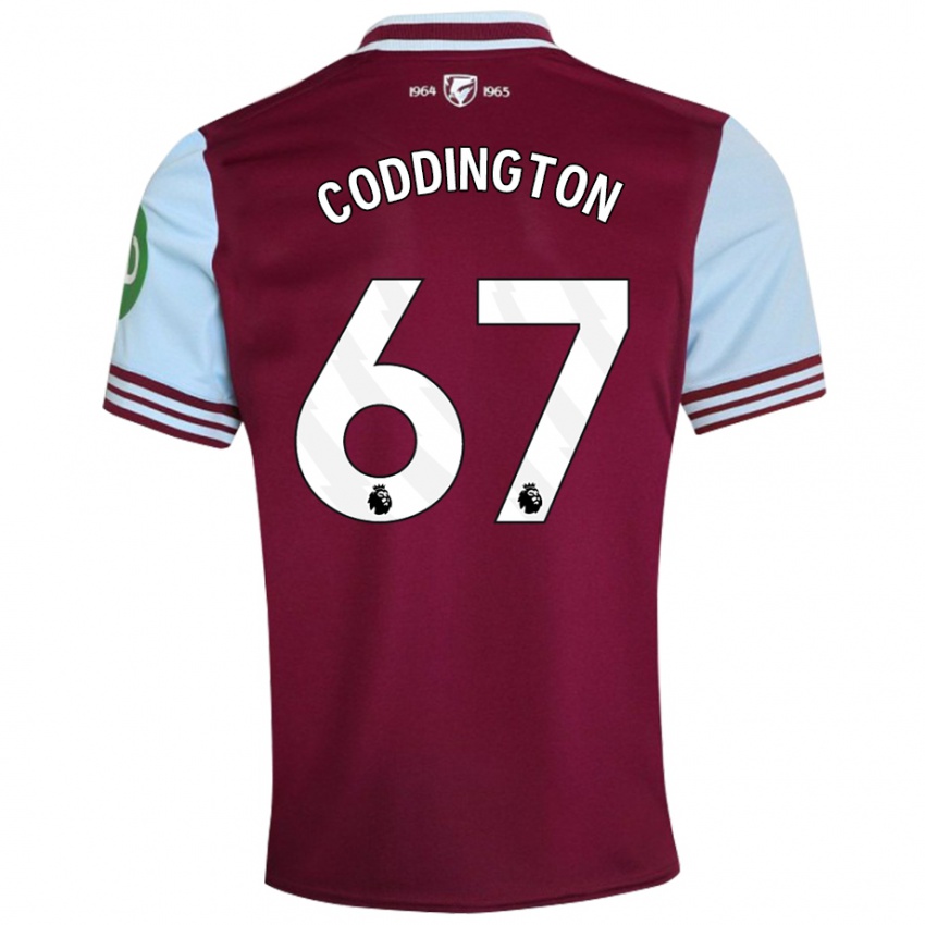 Børn Remy Coddington #67 Mørkerød Hjemmebane Spillertrøjer 2024/25 Trøje T-Shirt