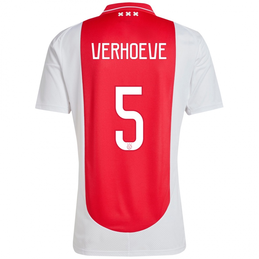 Børn Soraya Verhoeve #5 Rød Hvid Hjemmebane Spillertrøjer 2024/25 Trøje T-Shirt