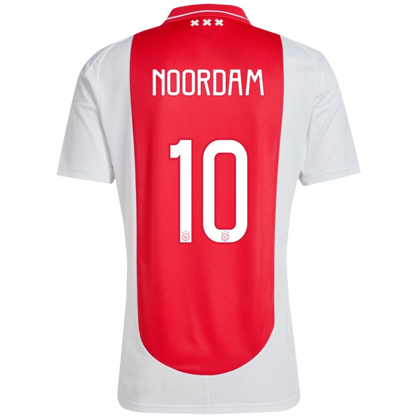 Børn Nadine Noordam #10 Rød Hvid Hjemmebane Spillertrøjer 2024/25 Trøje T-Shirt