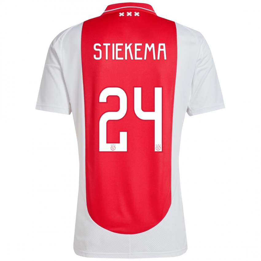 Børn Iris Stiekema #24 Rød Hvid Hjemmebane Spillertrøjer 2024/25 Trøje T-Shirt