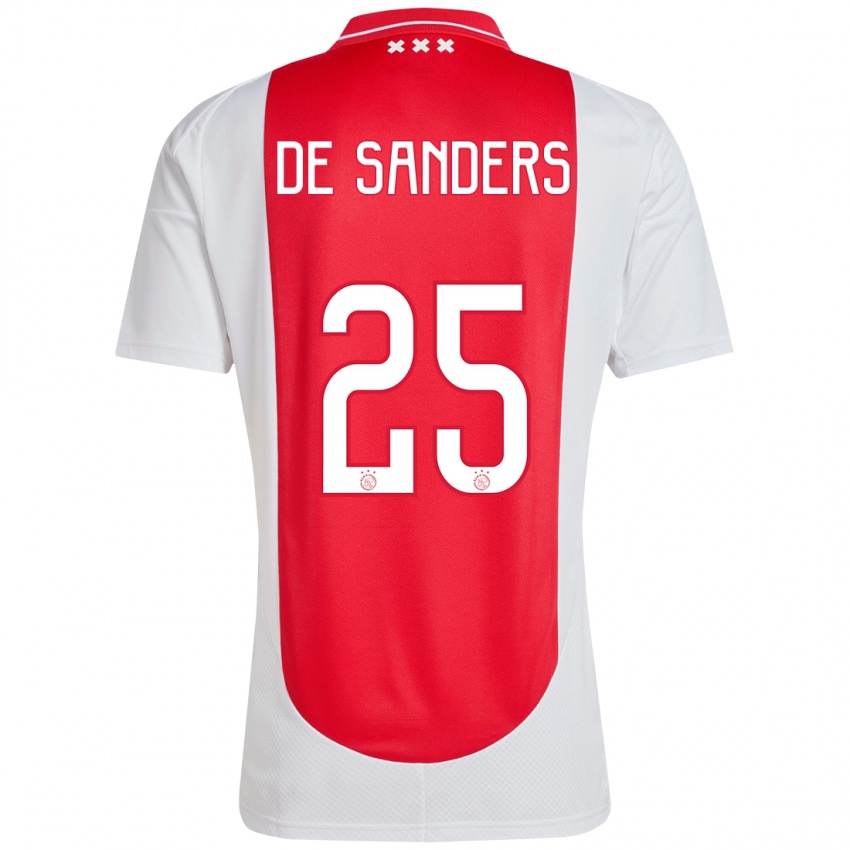 Børn Kay-Lee De Sanders #25 Rød Hvid Hjemmebane Spillertrøjer 2024/25 Trøje T-Shirt